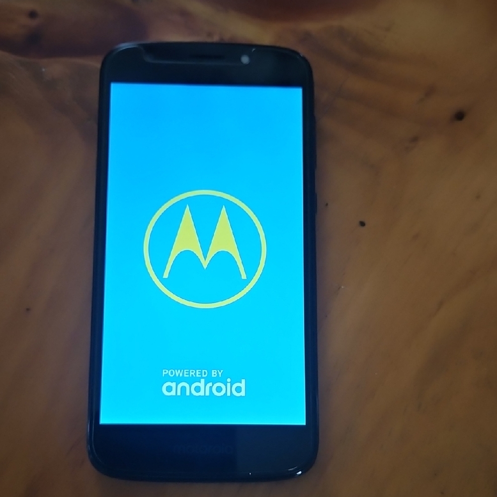 Motorola Smartphone with Blue Display and Black Frame